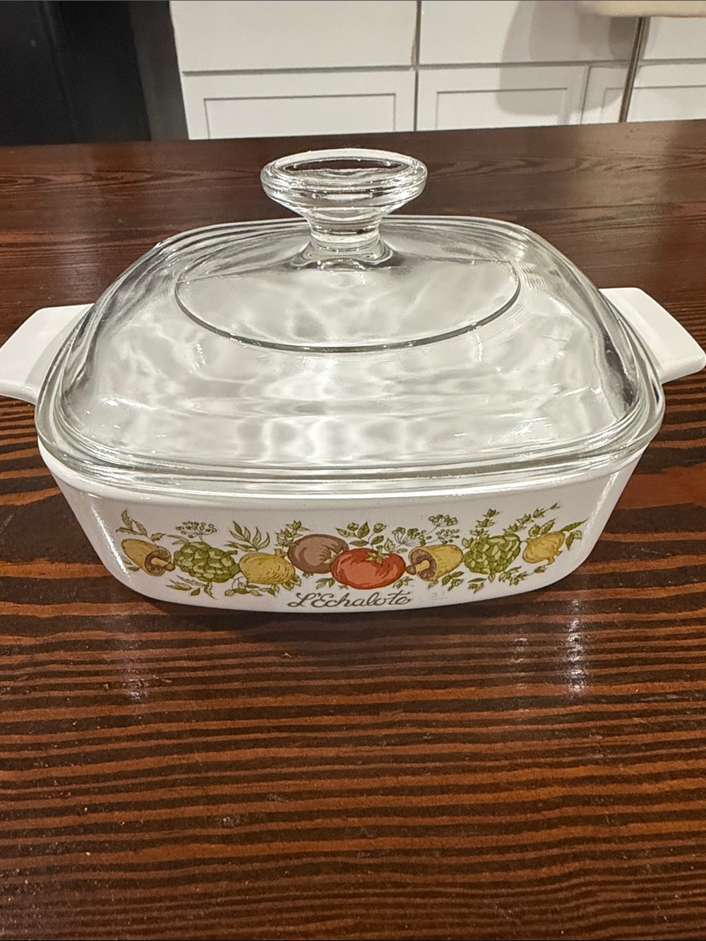 L'Échalote"  famous vintage pattern from corning ware with lid 1quart